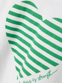 NAME IT T-shirt Fesko Green Heart White Bright